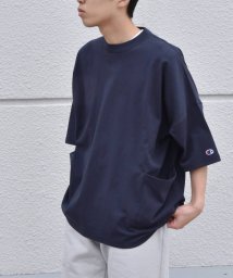 SHIPS any MEN(シップス　エニィ　メン)/【SHIPS any別注】Champion: ドルマン キャンプポケット Tシャツ◇/ネイビー