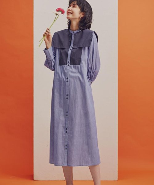 配色ビックカラーワンピース N Look エヌナチュラルビューティベーシック N Natural Beauty Basic Magaseek