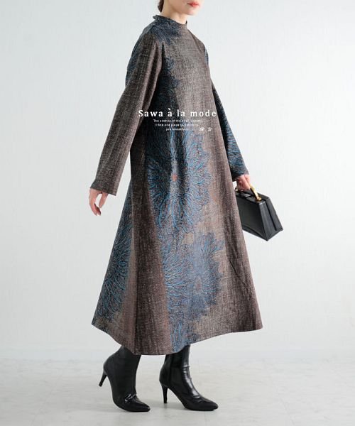 セール サワアラモード Sawa A La Mode おおきなお花のシックなロングワンピース Magaseek
