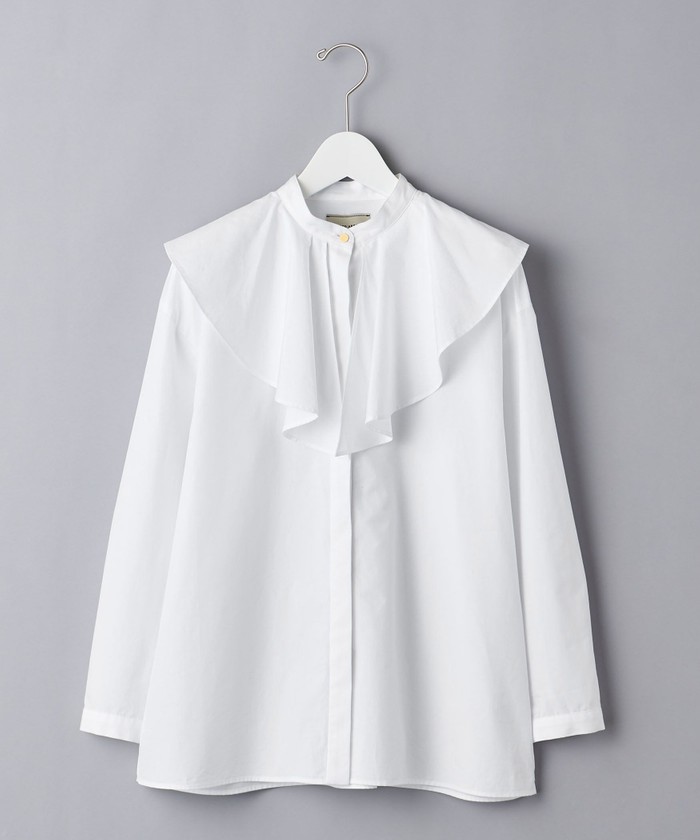 UNITED ARROWS>ラッフル ノーカラー シャツ W UNITED ARROWS>ラッフル ノーカラー シャツ W