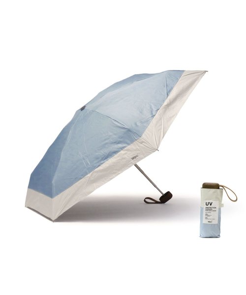 Wpc．(Wpc．)/Wpc. 折りたたみ傘 軽量 晴雨兼用 Wpc ダブリュピーシー 遮光 日傘 雨傘 UPF50 ワールドパーティー 遮光切り継ぎtiny 801－16423/サックス