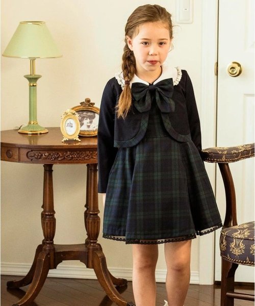 キャサリンコテージ Catherine Cottage 襟付きボレロとチェックワンピースセット Magaseek