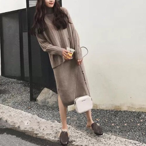 セール 韓国風 ニット セットアップ レディース ミニミニストア Miniministore Magaseek