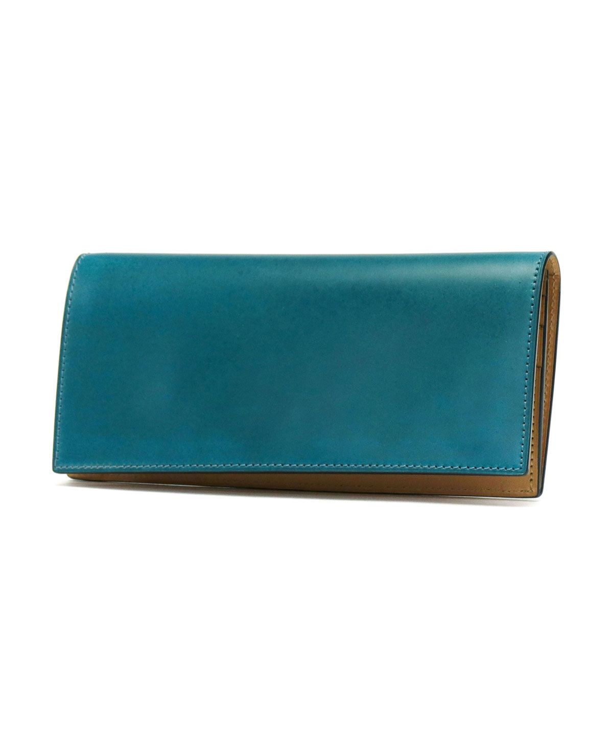 Flathority コードバンミニ財布 ブルー Flathority Land Mini walletのレビュー。水染めコードバンを