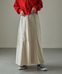 Fashion Letter(ファッションレター)/〔M－5L〕 あったか裏起毛の着心地の虜になる 裏起毛 スカート レディース ロング スウェット 暖かい あったか 防寒 秋冬 ボトムス 大きいサイズ マキシ丈/ライトベージュ