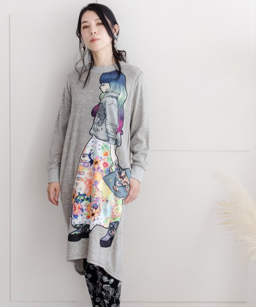 セール 女の子スタイリング柄アップリケニットワンピース スカラー Scolar Magaseek