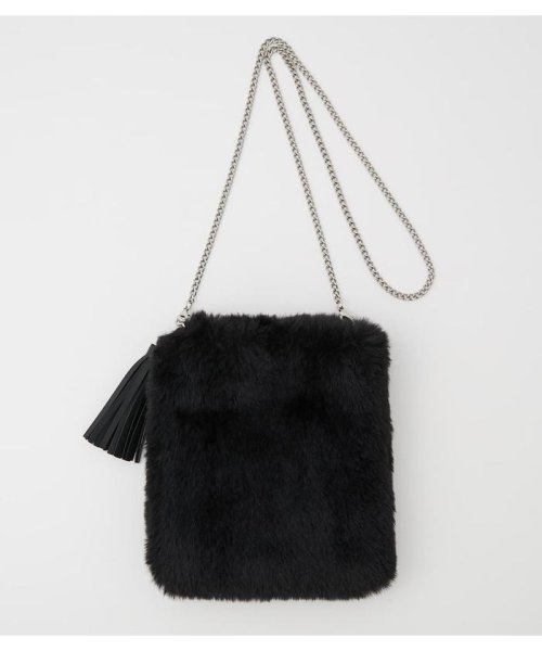 AZUL by moussy(アズールバイマウジー)/ECO FUR CHAIN POCHETTE/BLK