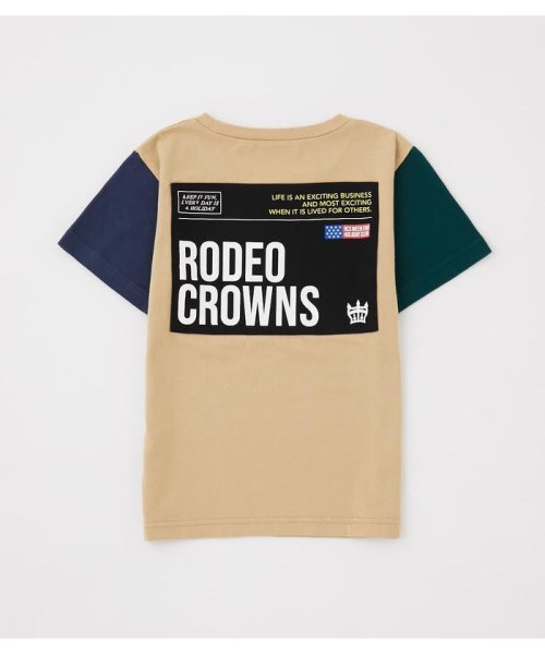 RODEO CROWNS WIDE BOWL(ロデオクラウンズワイドボウル)/キッズクレイジーカラーTシャツ/柄BEG5