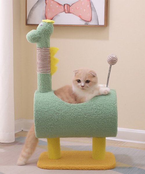 aimoha(aimoha（アイモハ）)/動物形キャットタワー猫用おもちゃ/グリーン