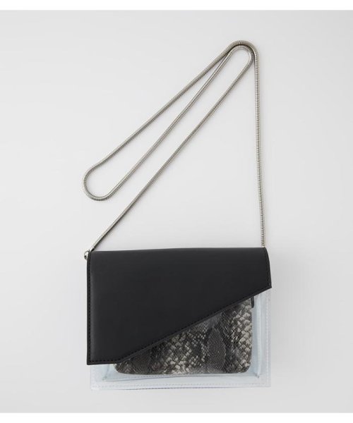 AZUL by moussy(アズールバイマウジー)/PVC MINI CHAIN POCHETTE/柄BLK5