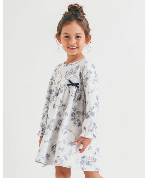 デイジー プリント 胸下切り替え ギャザー ワンピース 90 140cm ベベ Bebe Magaseek
