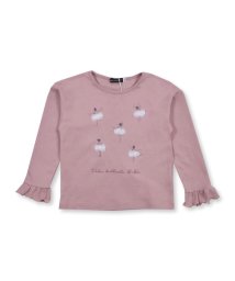 BeBe(ベベ)/バレリーナ チュチュ モチーフ 袖 フリル Tシャツ (80~140cm)/ピンク