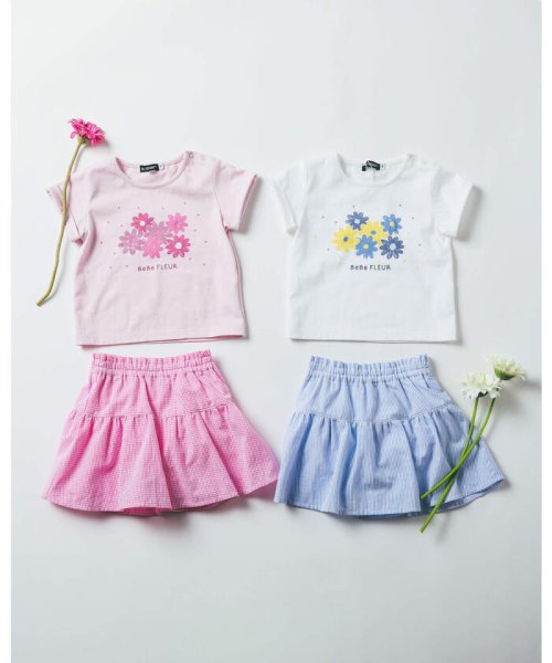 BeBe(ベベ)/GIRL ベビー ギフト 2点 セット Tシャツ ブルマ 付き スカート （80/ピンク系