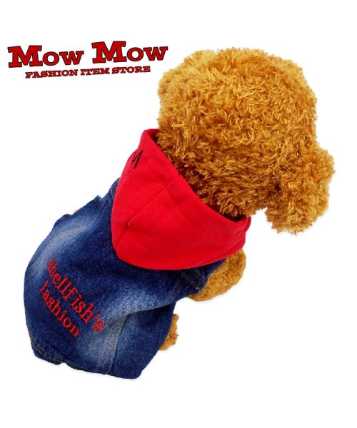 mowmow(マウマウ)/犬 服 犬の服 猫の服 春夏 秋冬 デニム ジャケット パーカー アメカジ ドッグウェア ペットウェア ddnm0011/レッド