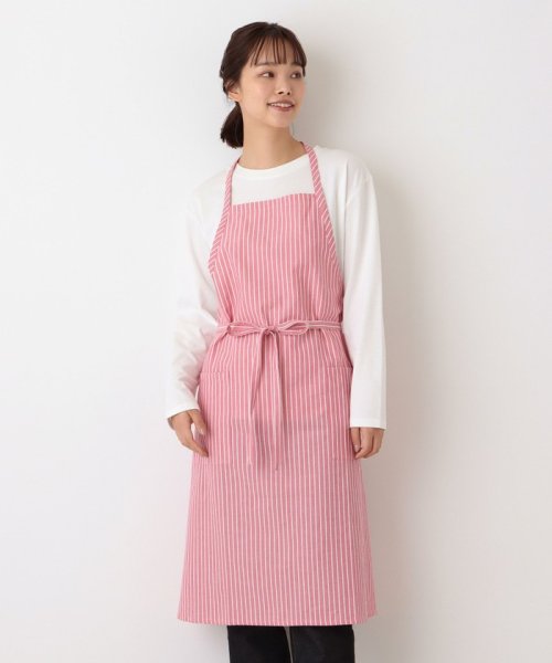 ストライプ先染めワンピースエプロン アフタヌーンティー リビング Afternoon Tea Living Magaseek