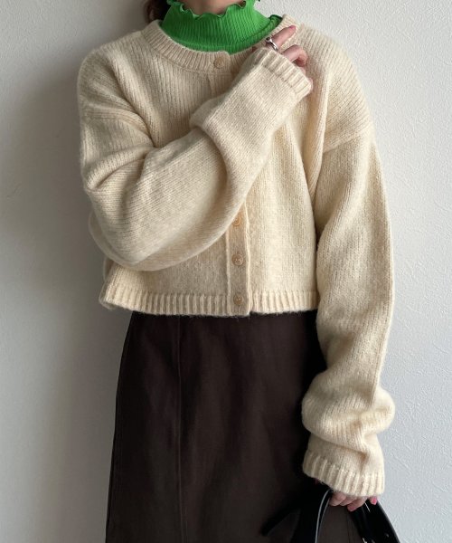 セール ダブルクローゼット W Closet 3gニットショートクルーネックカーディガン Magaseek
