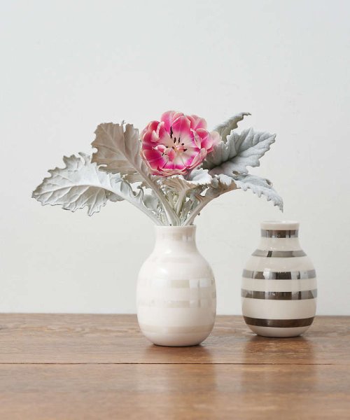 collex(collex)/【Kahler/ケーラー】Flower vase ボーダー/ホワイト