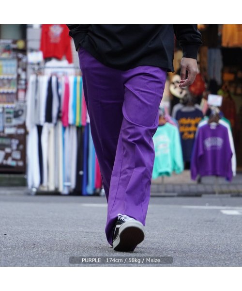 セール ワイドパンツ メンズ パンツ レディース カラーパンツ ストレッチツイル カラーワイドパンツ チノパン ストレッチ チノパンツ ストレートパンツ 太い ボトムス ワンフォークロージング 1111clothing Magaseek