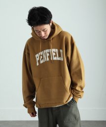 ZIP FIVE(ジップファイブ)/PENFIELD/ルーズシルエット裏起毛ヘビーウェイトプリントプルオーバーパーカー/キャメル