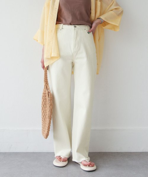 セール Azc Chillfar フリンジストレートデニムパンツ チルファー Chillfar Magaseek