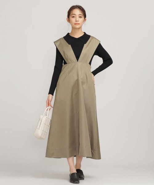 セール サテンvネックフレアワンピース ノースリーブ ナノ ユニバース Nano Universe Magaseek