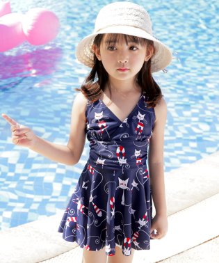 TeddyShop/ッズ 水着 女の子 セパレート ワンピース ショートパンツ 子供 キュート 女児 ガールズ 水遊び プール/504486035