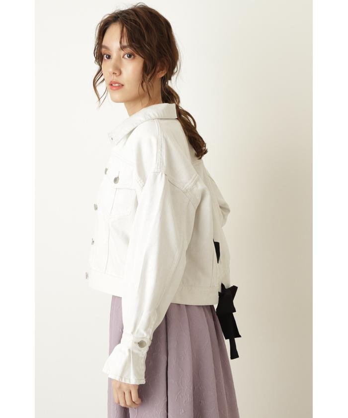 Jillstuart ジルスチュアート S レディース トラッカージャケット ボタン留め 長袖 無地 綿100 グレーグリーン カーキ系 人気 ブレゼント