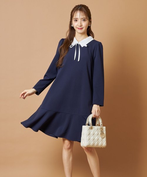 セール りぼん 襟付き切り替えフレアワンピース トッコクローゼット Tocco Closet Magaseek