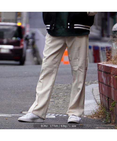 セール パンツ メンズ フレアパンツ レディース ボトムス ストレッチ カラーフレアパンツ フレア ボトム ストレッチパンツ ロングパンツ 足長 美シルエット 緑 黒 ワンフォークロージング 1111clothing Magaseek