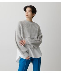 AZUL by moussy(アズールバイマウジー)/SHORT KNIT SET TOPS ２/L/GRY1