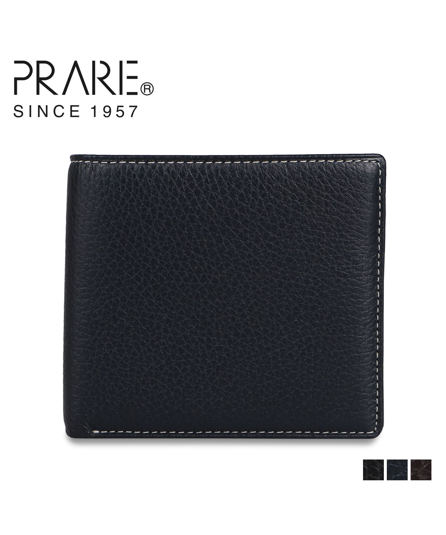 PRARE SINCE 1957 プレリー 財布 黒 二つ折り NP17112-siegfried.com.ec