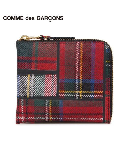 COMME des GARCONS(コムデギャルソン)/ コムデギャルソン COMME des GARCONS 財布 小銭入れ コインケース メンズ レディース L字ファスナー タータンチェック TARTAN PAT/レッド