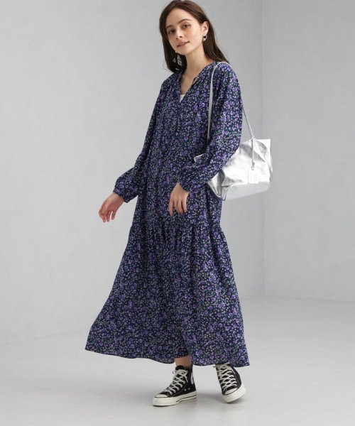 ブルーミング プリント ワンピース グリーンレーベルリラクシング Green Label Relaxing Magaseek