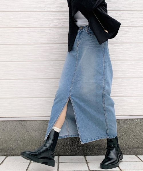 セール ロングデニムスカート Web限定 キュー Q Magaseek