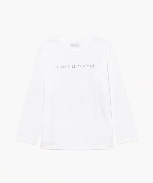 agnes b. FEMME(アニエスベー　ファム)/S345 TS ロングスリーブ メッセージTシャツ/ホワイト