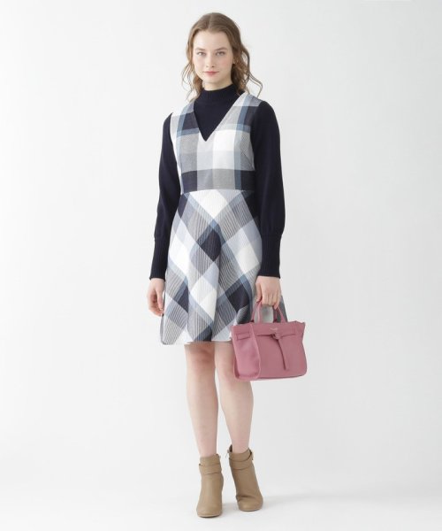 クレストブリッジチェックリリヤーンツイードワンピース  