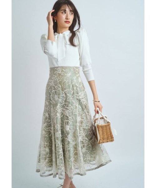 線タッチ刺繍レーススカート リランドチュール Rirandture Magaseek 線タッチ刺繍レーススカート リランドチュール Rirandture Magaseek