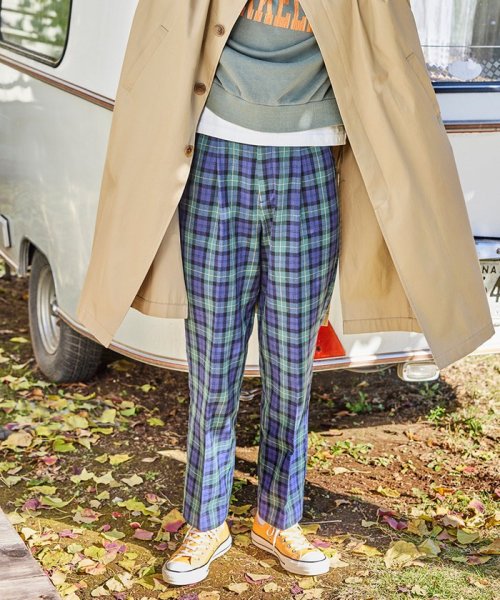 セール コットンリネンチェックテーパードパンツ コーエン Coen Magaseek