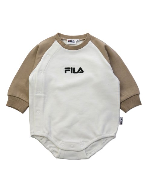 FILA(フィラ)/【FILA/フィラ】長袖ロンパース/ホワイト×ベージュ