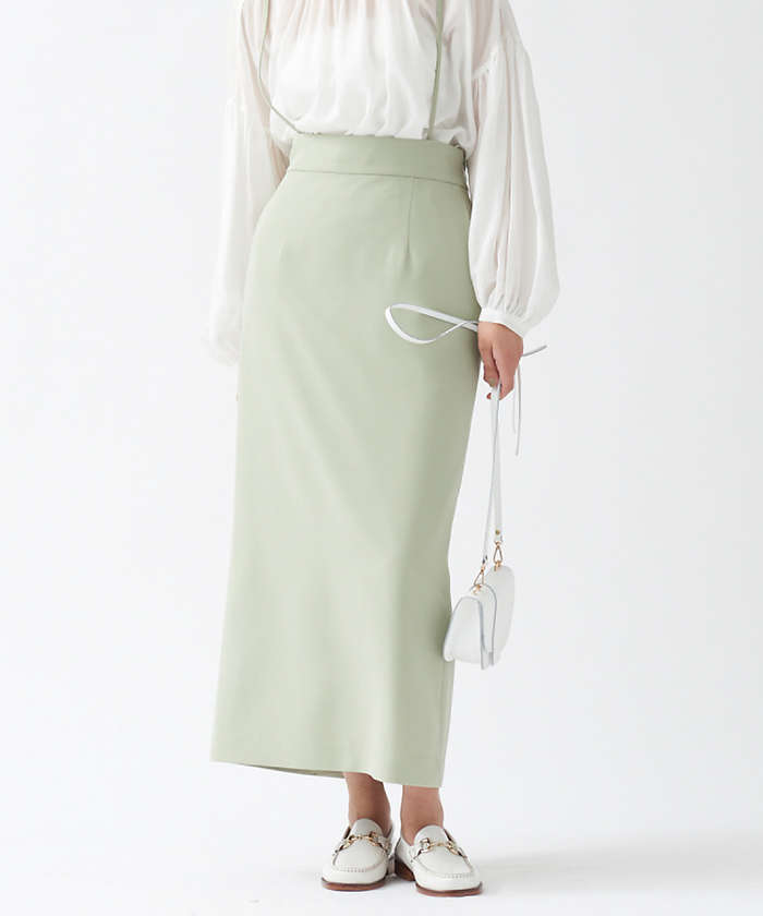 ロングセラー】【XSサイズ展開】ストレッチサスペンダータイトスカート