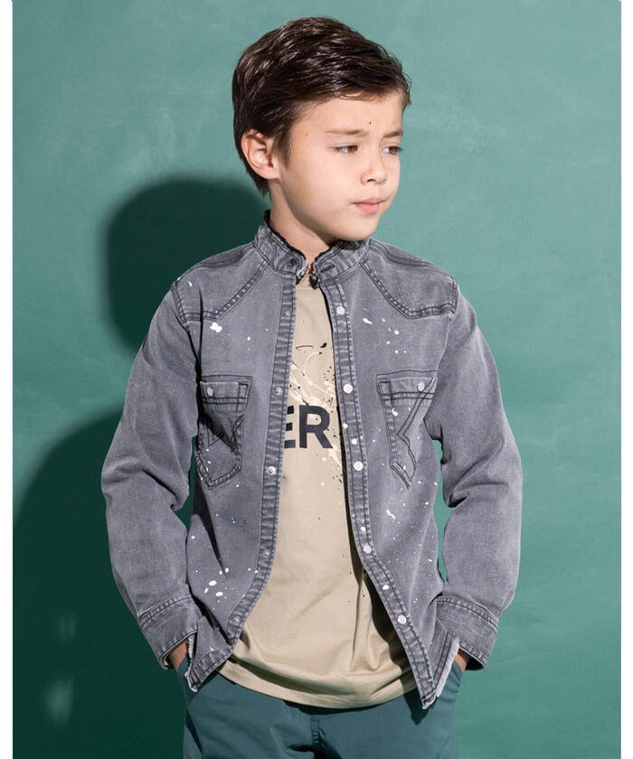未使用 キッズ Bartack S Y 7 1 アメカジ ウエスタンシャツ シャツ デニムシャツ バータック 子供服 長袖 送料無料でお届けします S