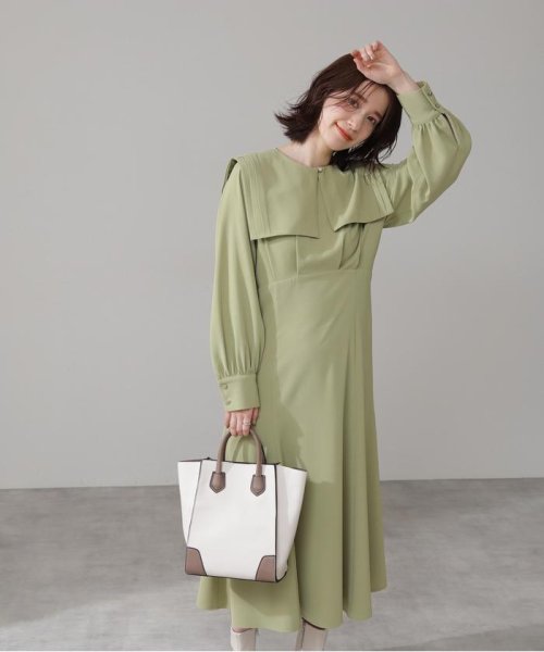 エヌナチュラルビューティベーシック N Natural Beauty Basic スクエアカラーウエストタックワンピース Magaseek