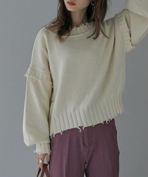 クラッシュダメージデザインショートニット ショート丈 ニット レディース 長袖 セーター 秋冬 トップス クルーネック ボリューム袖 ダメージ風 レイヤード 重 ファッションレター Fashion Letter Magaseek クラッシュダメージデザインショートニット ショート丈 ニット レディース 長袖 セーター 秋冬 トップス クルーネック ボリューム袖 ダメージ風 レイヤード 重 ファッションレター Fashion Letter Magaseek