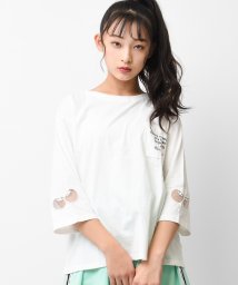 RiCO SUCRE(リコ シュクレ)/チェリーチュール七分袖Tシャツ/オフホワイト