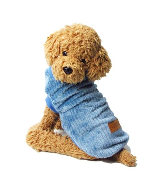 HAPPY DOG!!(はっぴーDOG！！)/犬 服 犬服 犬の服 ニット セーター 袖なし 暖かい もこもこ ドッグウェア 【秋 冬 秋冬 冬服 おしゃれ 可愛い 女の子 男の子 トイプードル チワワ 洋/ブルー
