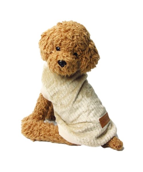 HAPPY DOG!!(はっぴーDOG！！)/犬 服 犬服 犬の服 ニット セーター 袖なし 暖かい もこもこ ドッグウェア 【秋 冬 秋冬 冬服 おしゃれ 可愛い 女の子 男の子 トイプードル チワワ 洋/ベージュ