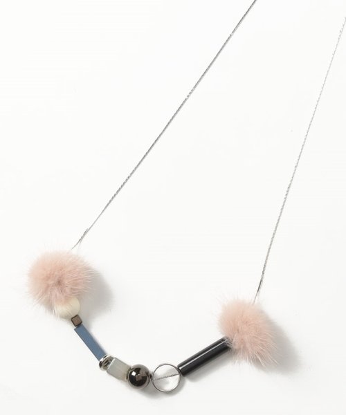 B.C STOCK　OUTLET(ベーセーストックアウトレット)/MINK FUR MIX NECKLACE/グレー