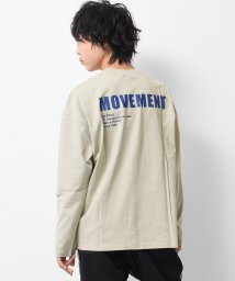 RAT EFFECT(ラット エフェクト)/MOVEMENTバックプリントロングTシャツ/グレー