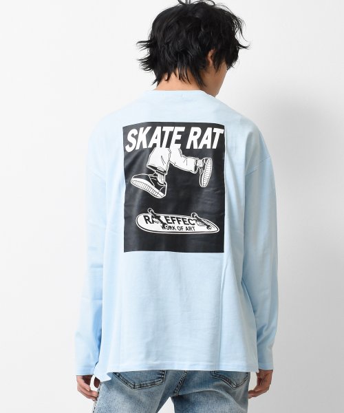 RAT EFFECT(ラット エフェクト)/SKATERATロングTシャツ/サックス