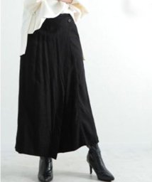 Sawa a la mode(サワアラモード)/巻きスカート風ゆったりロングパンツ/ブラック